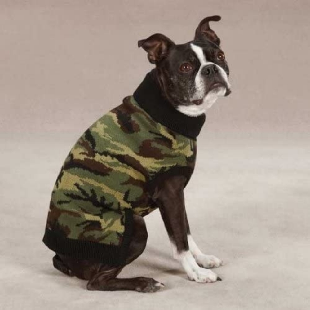 NWT XS Classic Green Camo Pattern Dog Sweater